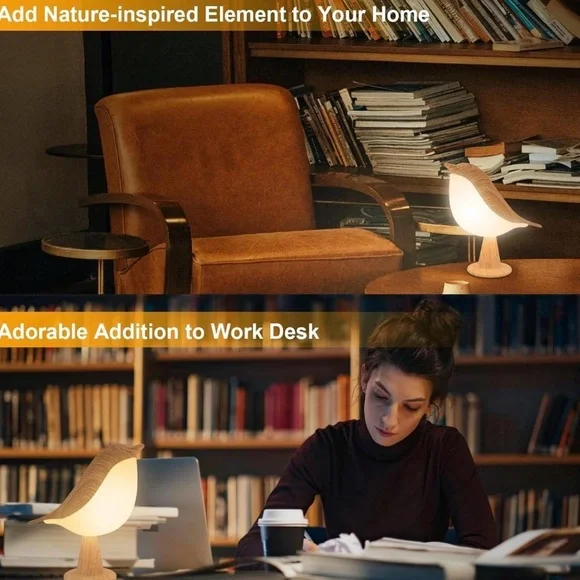 Make offer! Cordless Dimmable Magpie Bird Table Lamp Wooden design -NEW in box - Picture 2 of 9